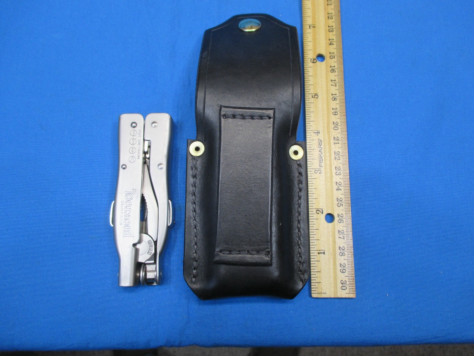 Leather Sheath for BUCKTOOL # 360 Multiplier Handmade R&L Handed, Black