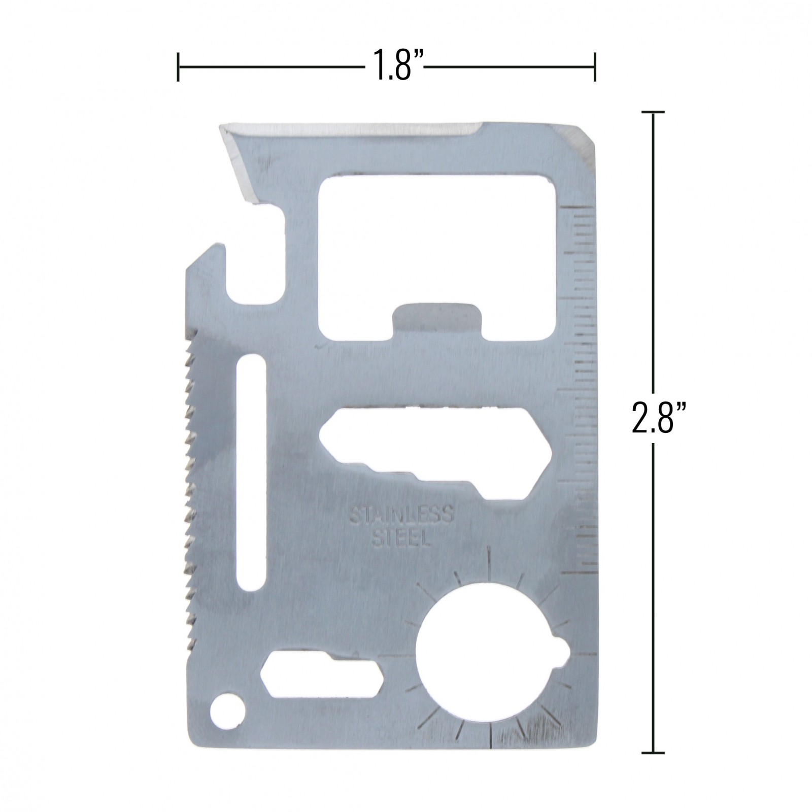 ASR Outdoor 11 in 1 Multi-function Credit Card Sized Wallet Tool Silver