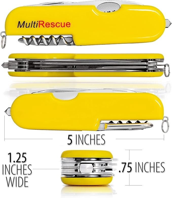 MAXAM Multi-Function Rescue Knife – Includes Seat Belt Cutter and Glass Breaker