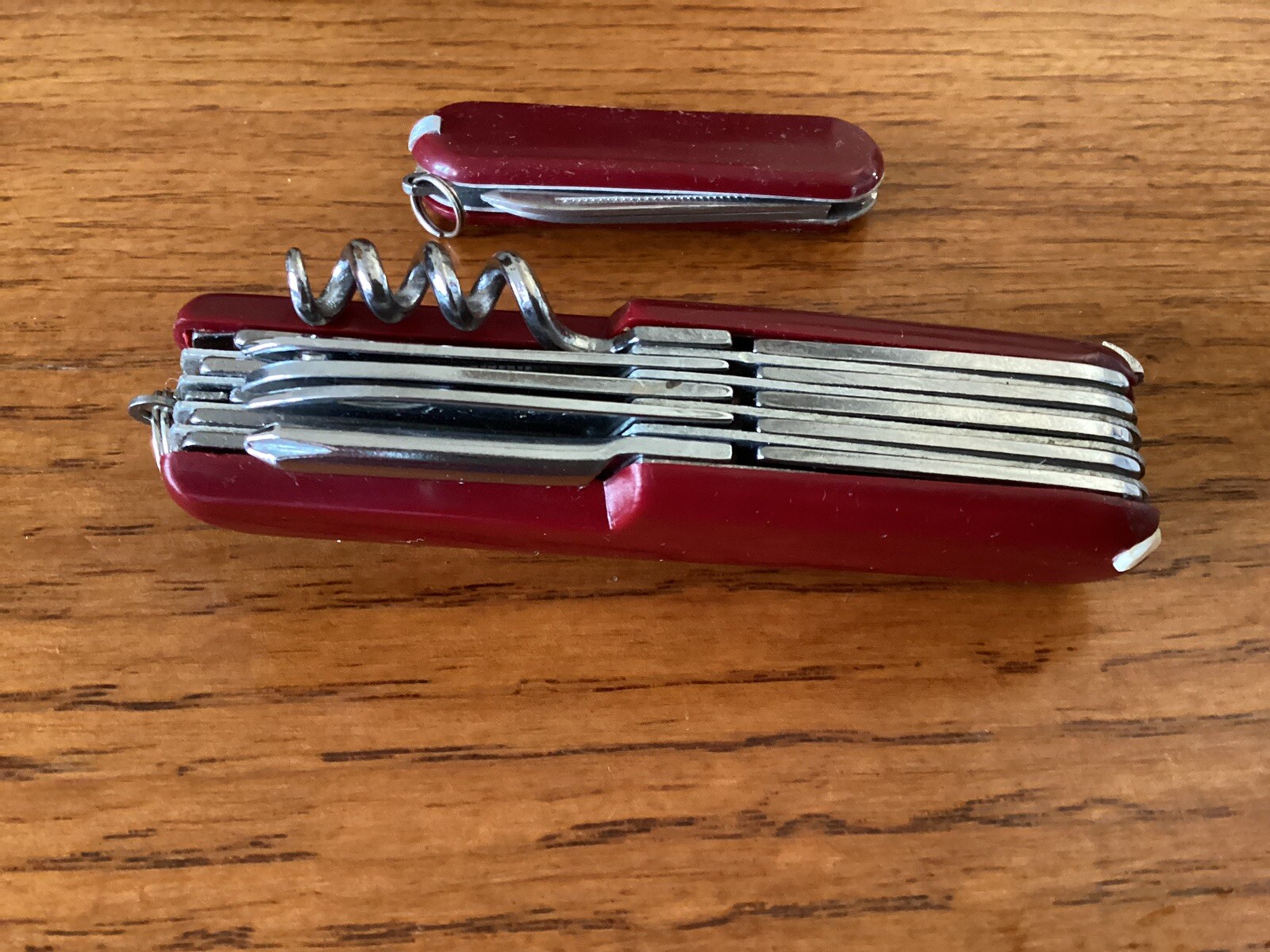 Swiss Foldable Style Pocket Knife Multi Tool Plus A Mini Version New Open Box