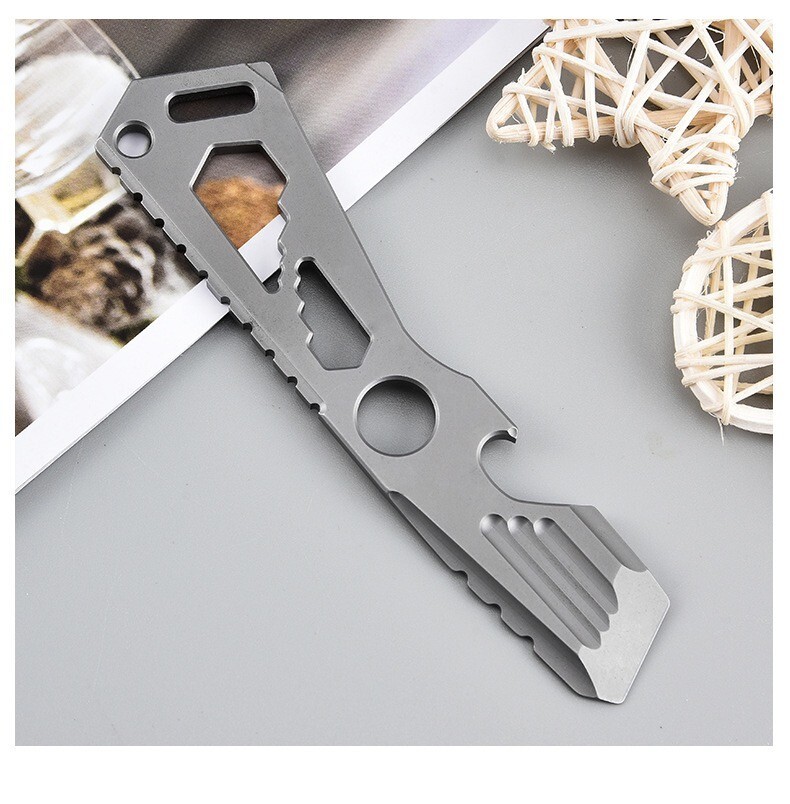 EDC Titanium Stainless Steel Multitool Card Crowbar Opener Outdoor Pry Bar Tool