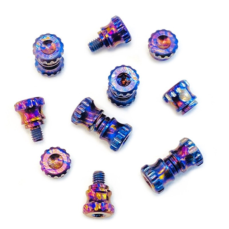 Timascus Thumb Stud and Pivot Screw Set Damascus Style CNC DIY Knife Parts