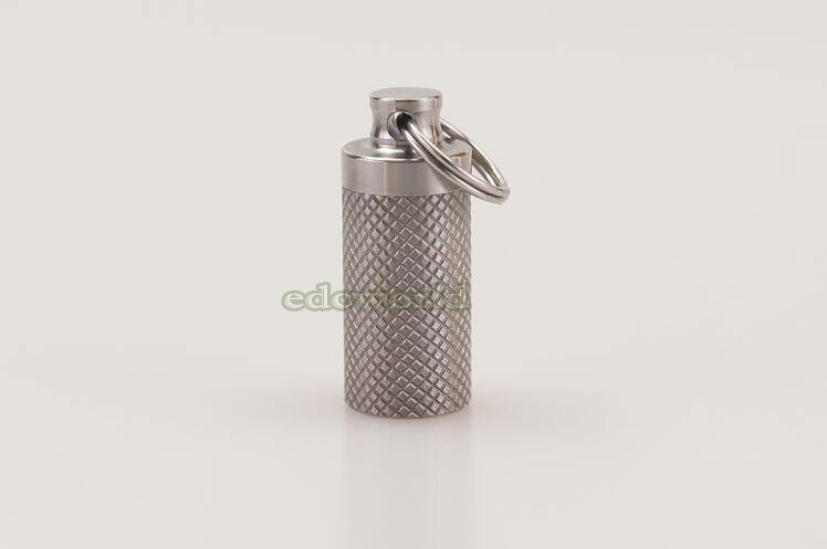 TC4 Titanium Portable Keychain Pill Capsula Case Outdoor Survival Tool F-14T EDC