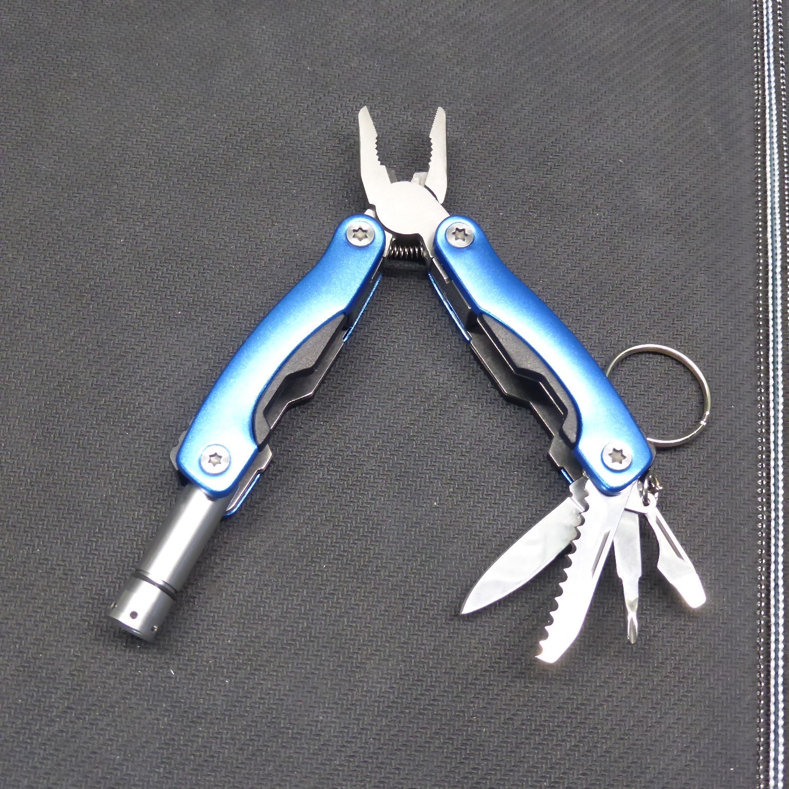 Mini Multi Tool w/ Led Light, Nylon Sheath, New Unused