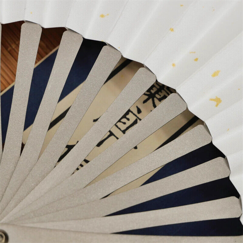 Titanium Alloy Folding Fan Martial Arts Portable Carving Kung Fu Tai Ji 6”