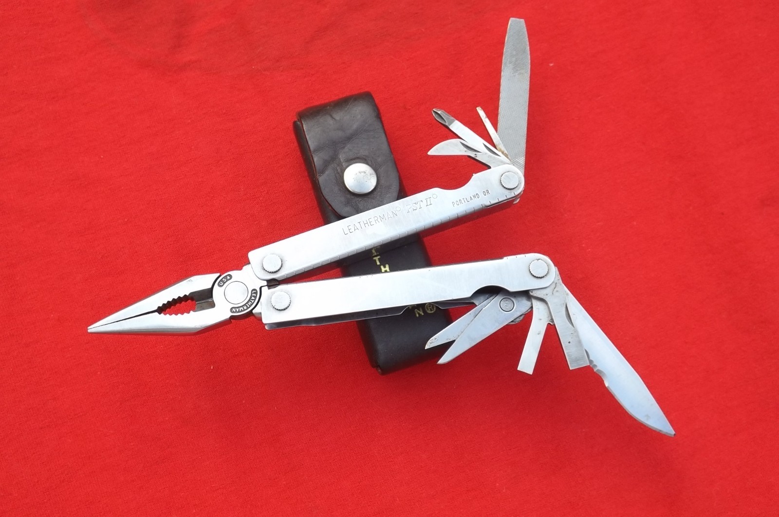 Leatherman PST II Multi-Tool Stainless Portland Oregon USA W/ Sheath Case 1298