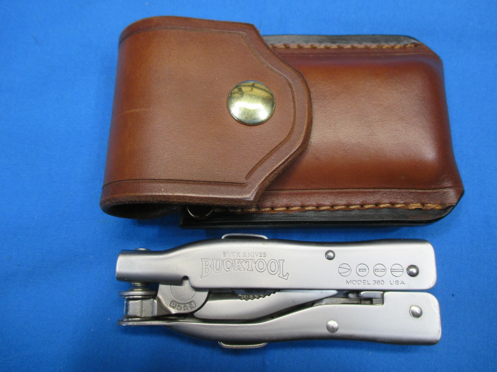 Leather Sheath for BUCKTOOL # 360 Multiplier Handmade R&L Handed, BROWN