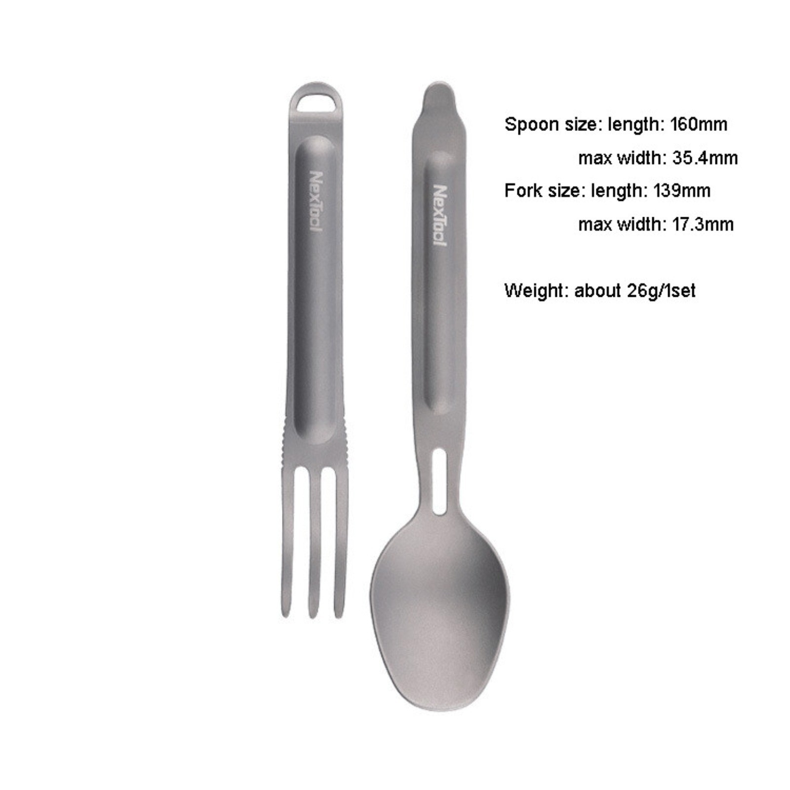 1 Set Creative Titanium Tableware Portable Spoon + Fork Home Kitchen Tool EDC