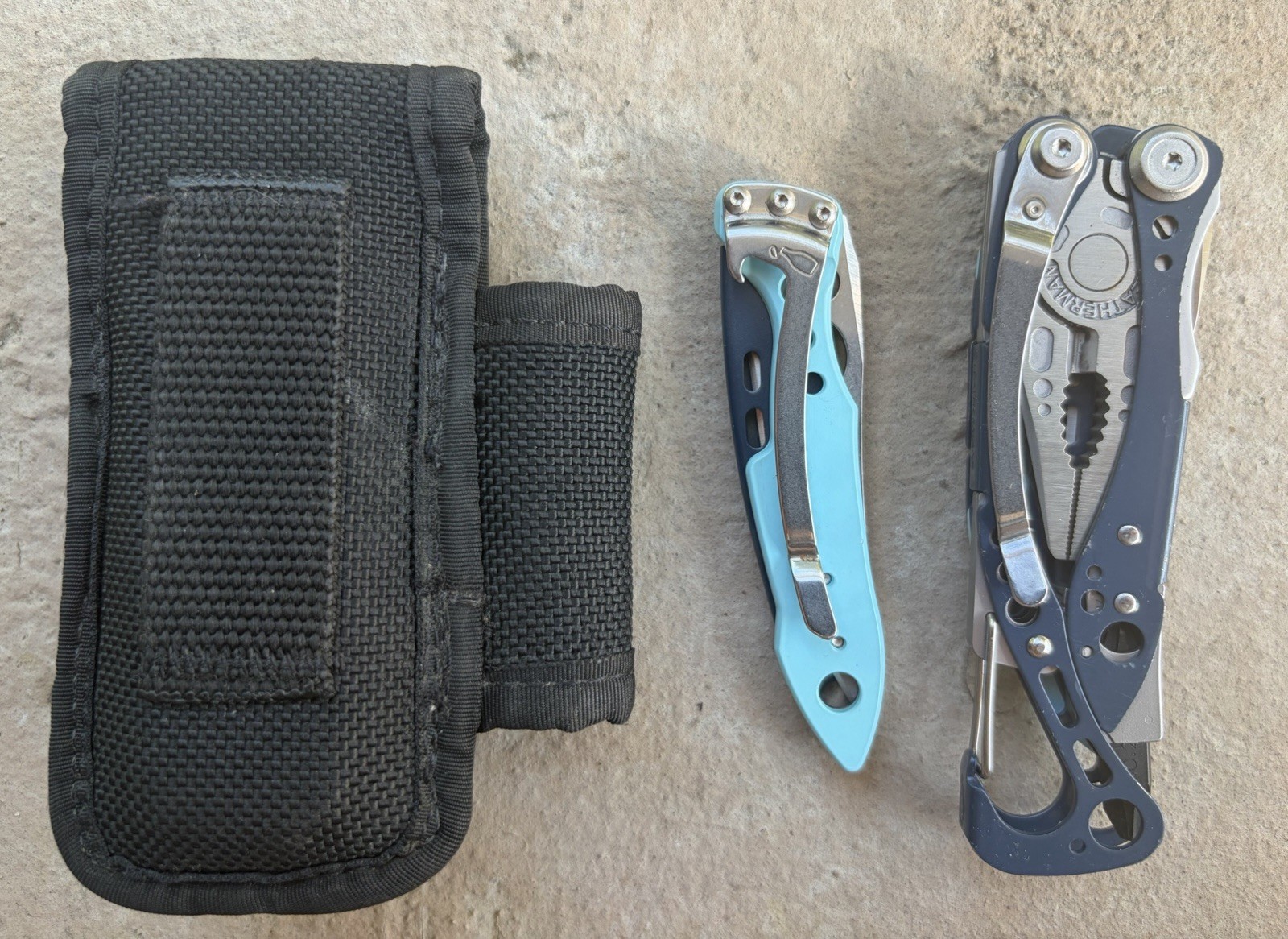 LEATHERMAN SKELETOOL CX & KB NIGHTSHADE MULTI-TOOL & KNIFE IN SHEATH, EXCELLENT!