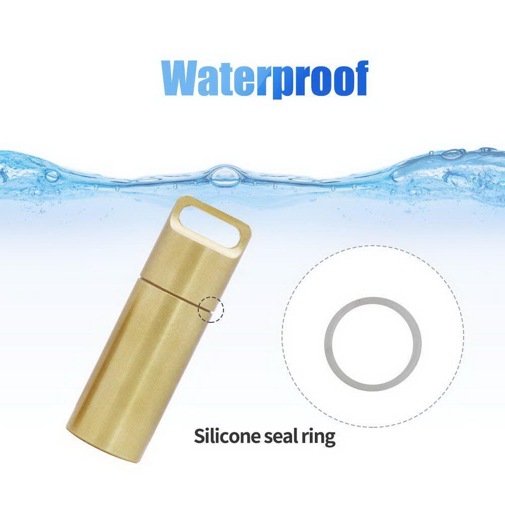Solid Brass Survival Multi EDC Tools Waterproof Key Storage Container Pill Box