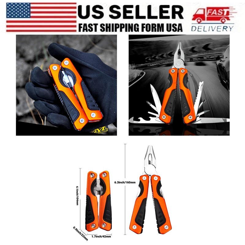 Stainless Steel Folding Knife Multi Tool Pliers Portable Camping Gear Gifts