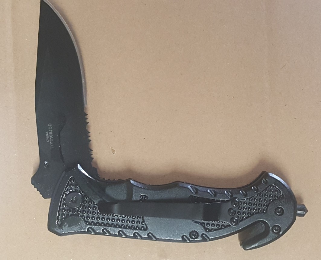 Tactical Knife Black 4″ join or die EMT rescue folding belt cutter glass breaker