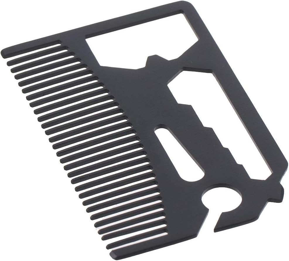 Multifunctional Utility Credit Card Size Comb, Multi Tool Bottle Opener, Stainle