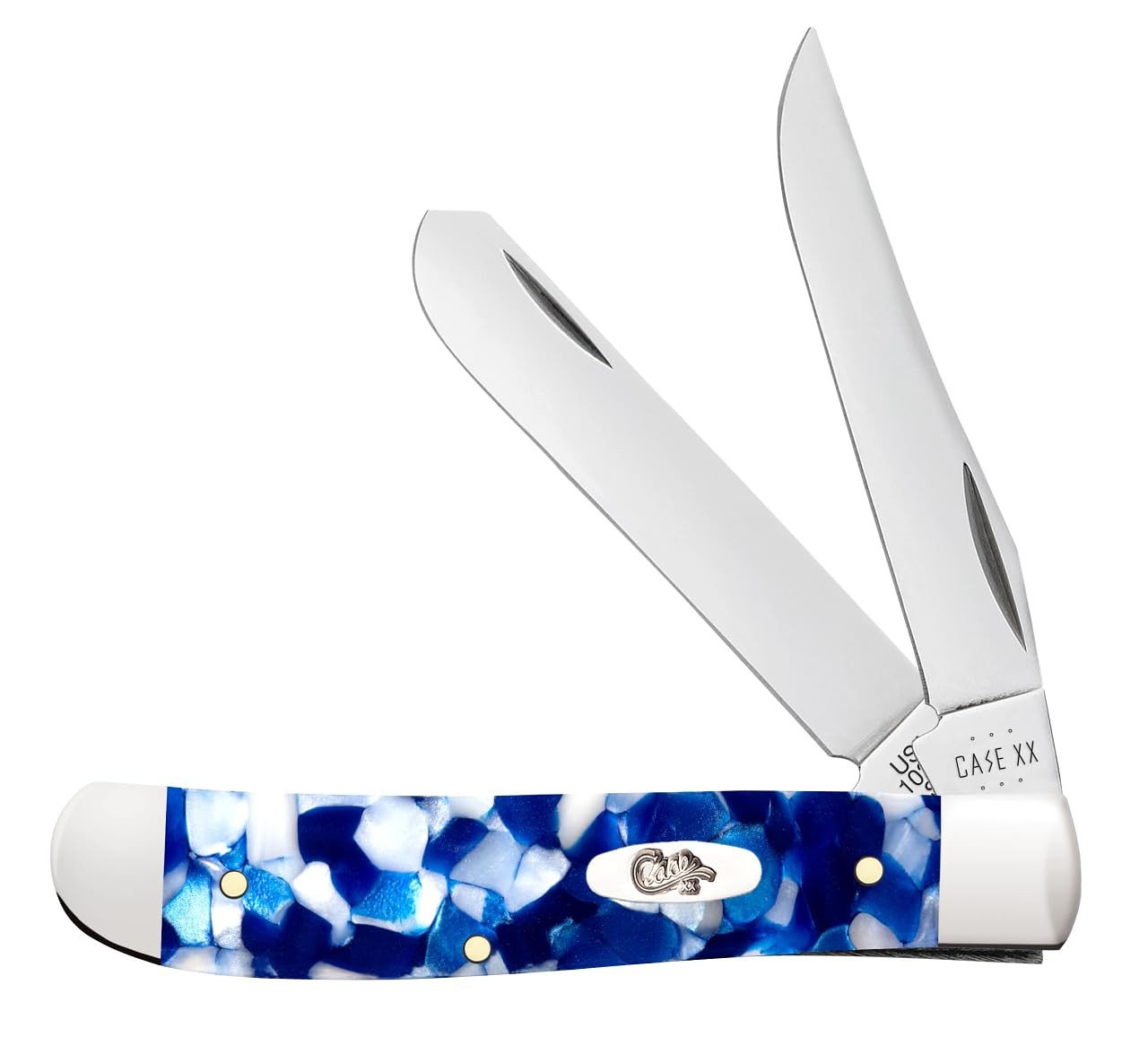 Case XX MINI TRAPPER 3.5″ BLUE CRACKLE KIRINITE Pocket Knife 50725-10207 SS