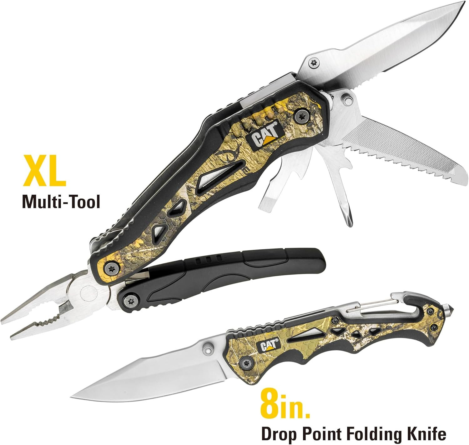 Cat 2 Piece Multi-Tool and Knife Gift Box Set with Real Tree Camo – 240358