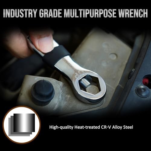 Universal Pocket Wrench Multi Tool 23 Sizes 7-19mm 1/4-3/4 Compact EDC Repair
