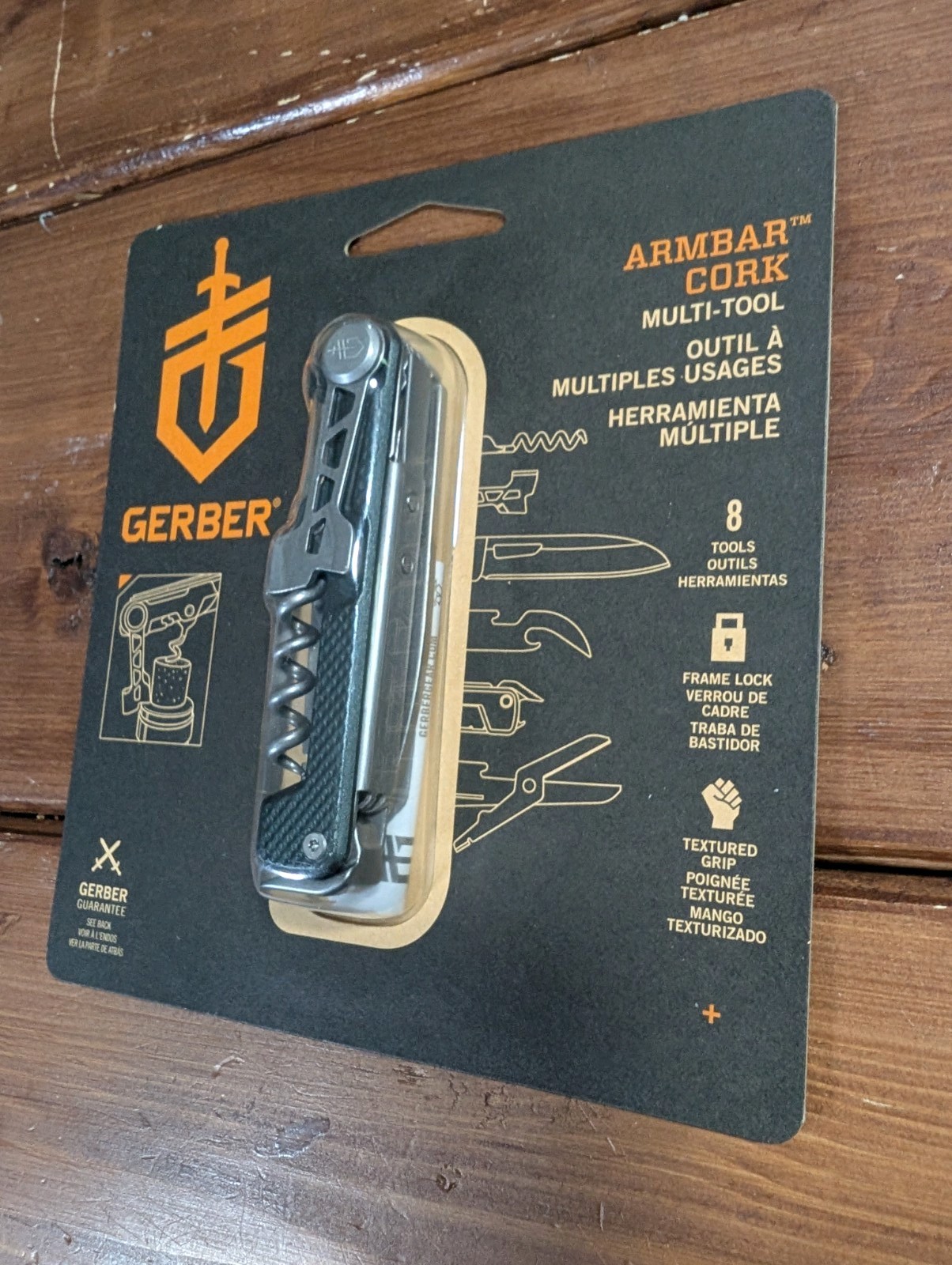 Gerber Armbar Cork Multi Tool 8 Tools In 1 Stainless Steel 3.1 O.Z.