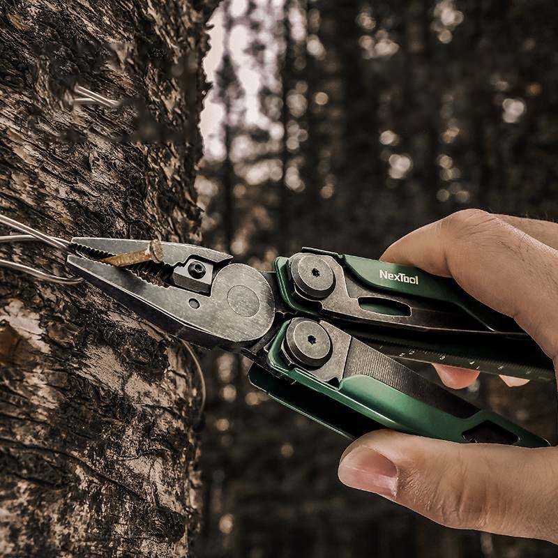 Red Folding Multitool Pliers with Scissors Stainless Camping EDC Tool