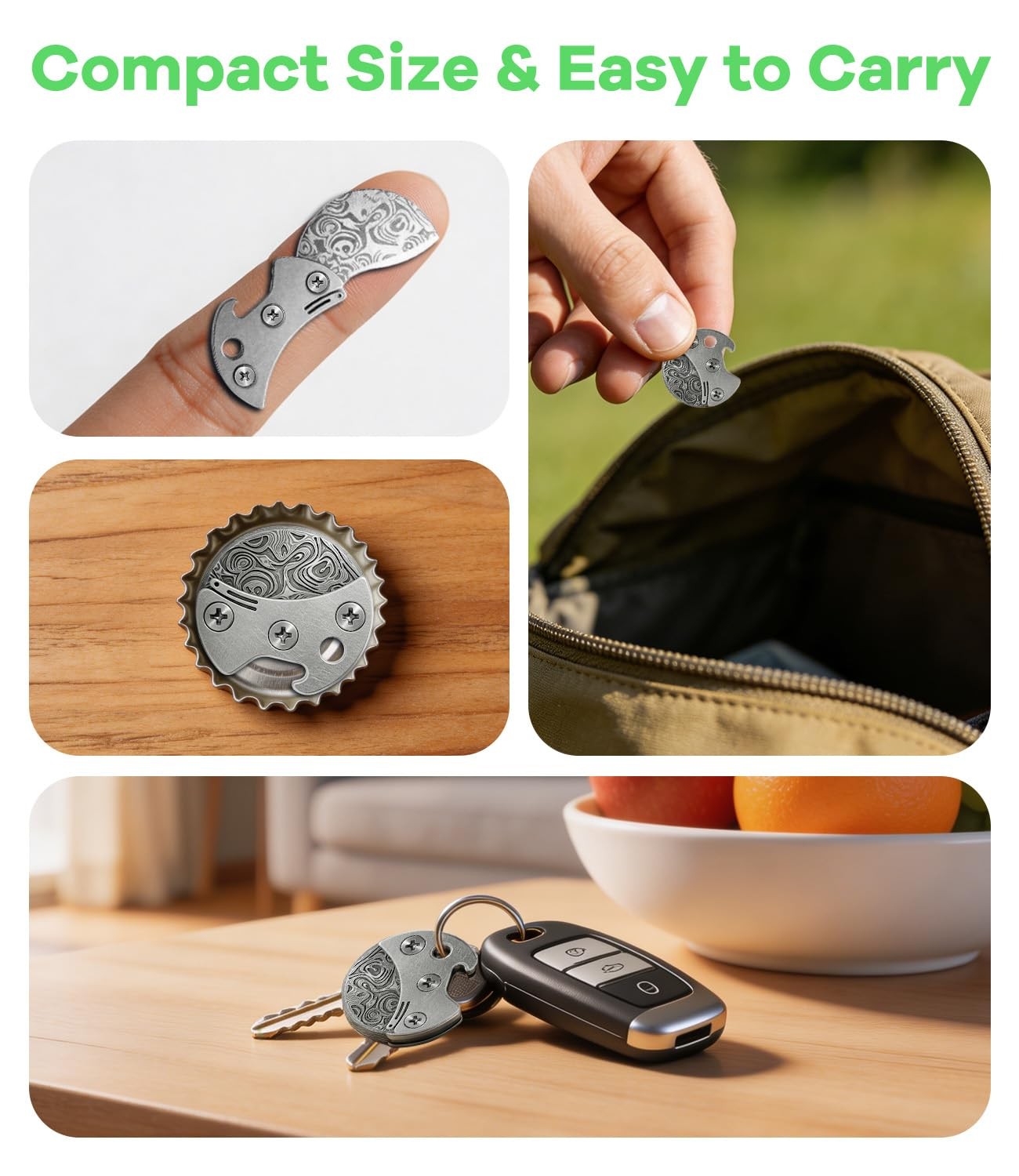 Apedret Mini Coin Keychain Tool: Titanium Compact Bottle Opener & EDC Cutter …