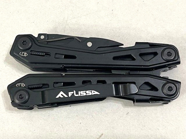 Flissa Multitool Plier Black FOLDING Pocket Tools WITH Sheath – Excellent