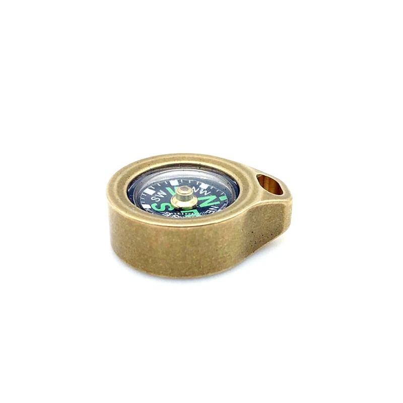 Portable Brass Compass for Outdoor Camping Travel EDC Tool Necklace Pendant DIY