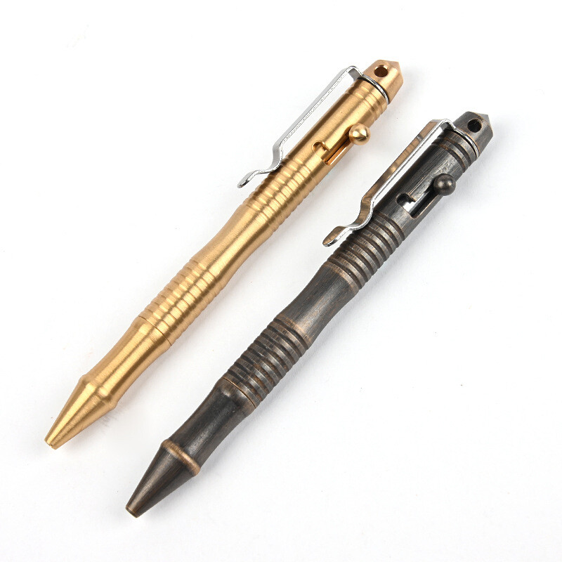 Brass EDC Pocket Pen Bolt Design Ballpoint Pen free 5pcs Refill Outdoor Travel