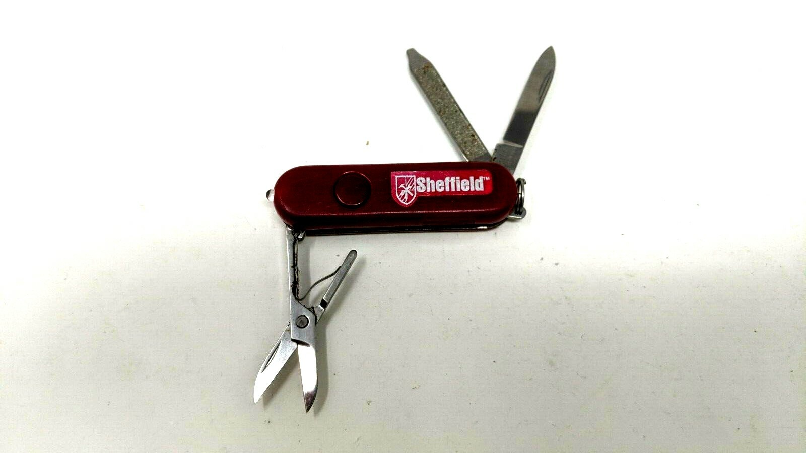 Sheffield Keychain Multi Tool LED Lite Scissors Nail File Screwdriver Plain Edge