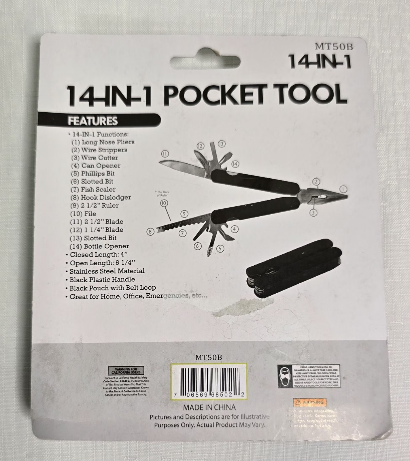 SE MT50B 14-in-1 multi-functional pocket tool, new, sealed package