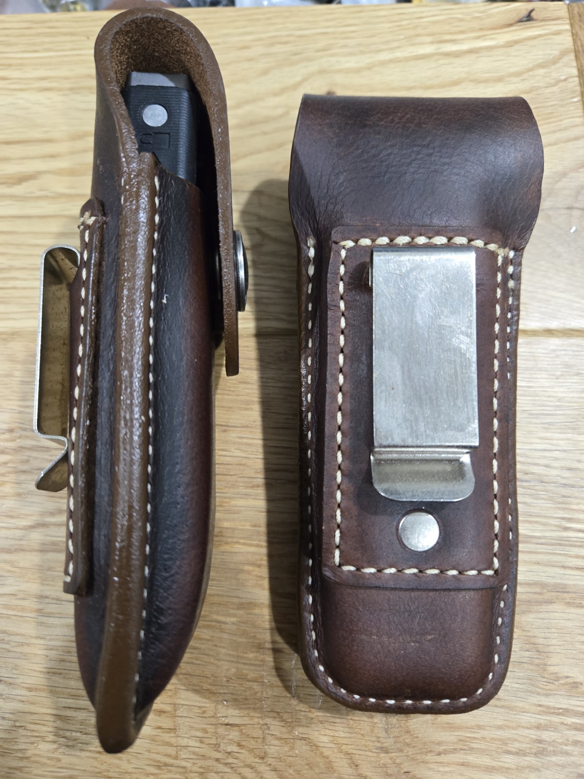 Gerber MP600 or Diesel multi tool leather sheath. Belt Clip. Sheath only.