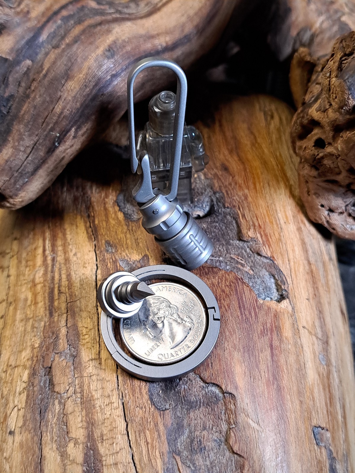 EDC Titanium Keychain Belt Loop Clip Quick-Release With Built-in Box Opener