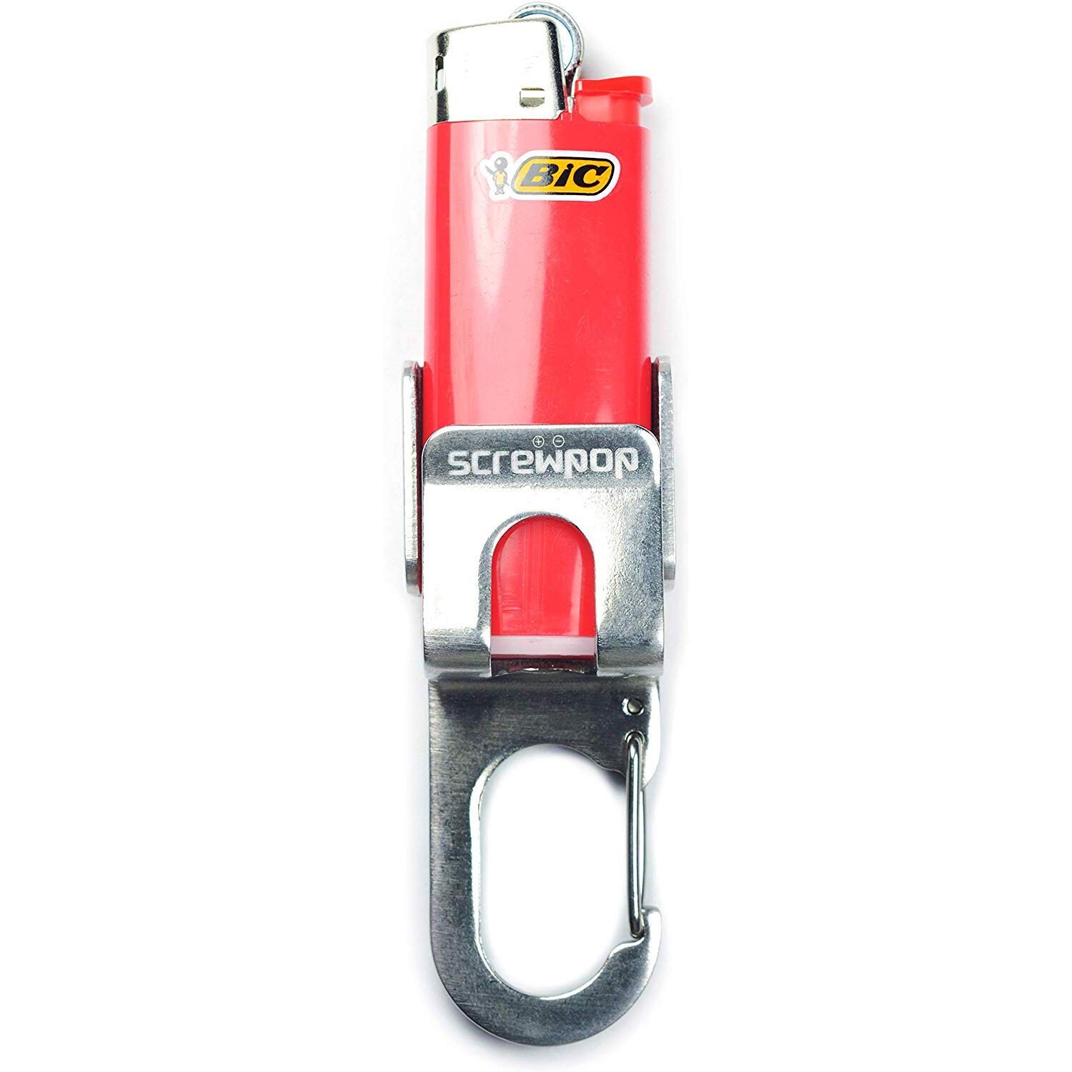 Bic Standard Full-Size Lighter Holder Keychain Multi Tool with Carabiner Clip…