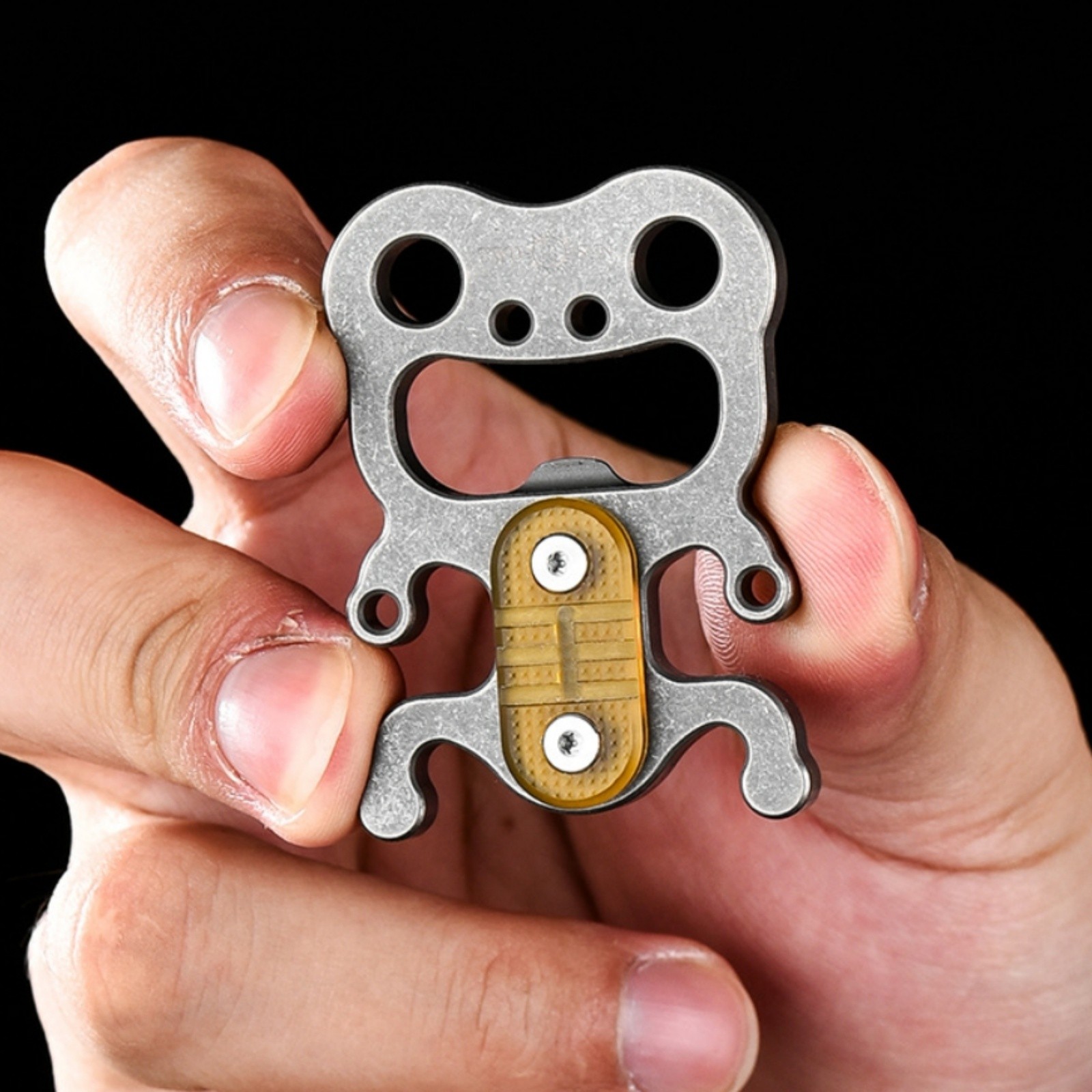 Titanium Alloy EDC Outdoor Multi-Tool Frog Shape Bottle Opener Keychain