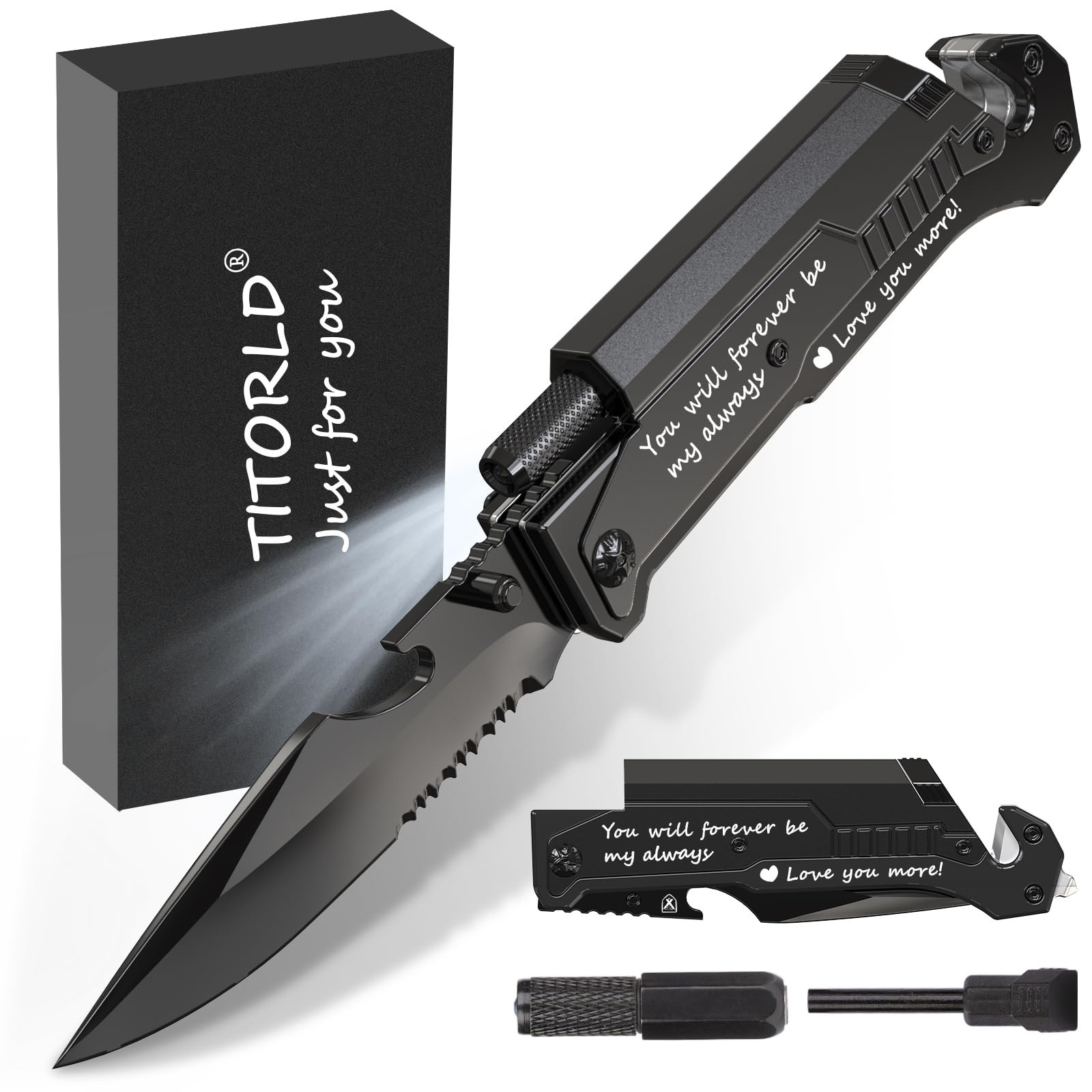 Titorld Gifts for Him Men Valentines Day, Anniversary 3-Him-Black-Gift box