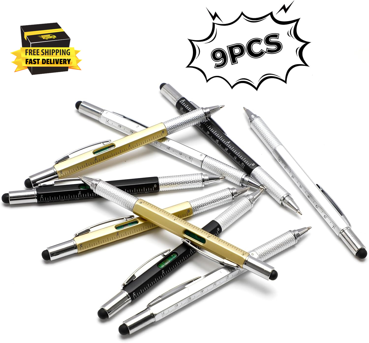 Valentines Day for Him, Multitool Pen 9Pcs Multi-Tool Pen Set, Mens for Fathers