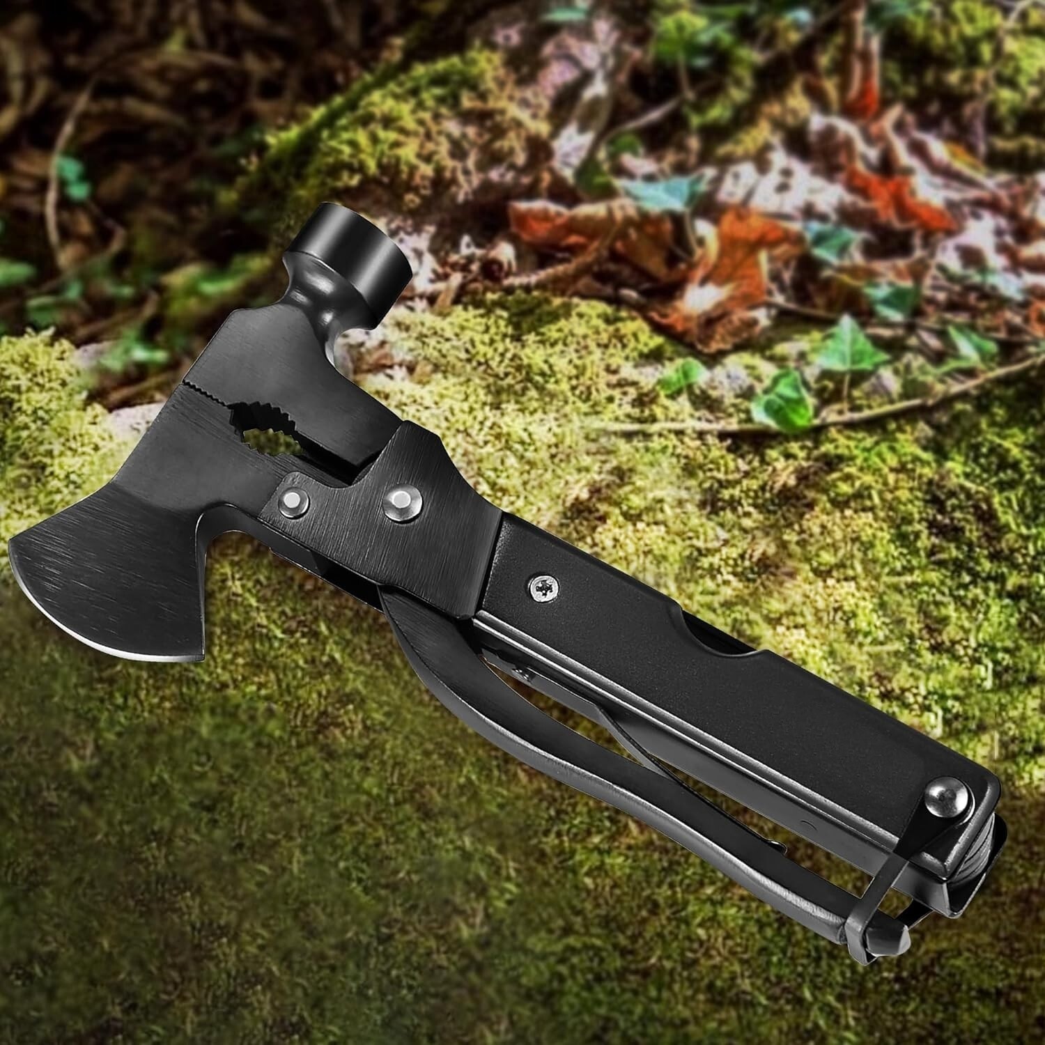 16-IN-1 HATCHET MULTI-TOOL CAMPING AXE KNIFE HAMMER PLIERS GIFTS FOR MEN HIKING