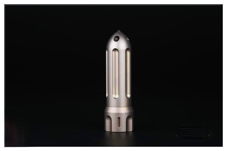 EDC Titanium Rocket Shape Pill Case Holder Container Organizer Keychain Pendant