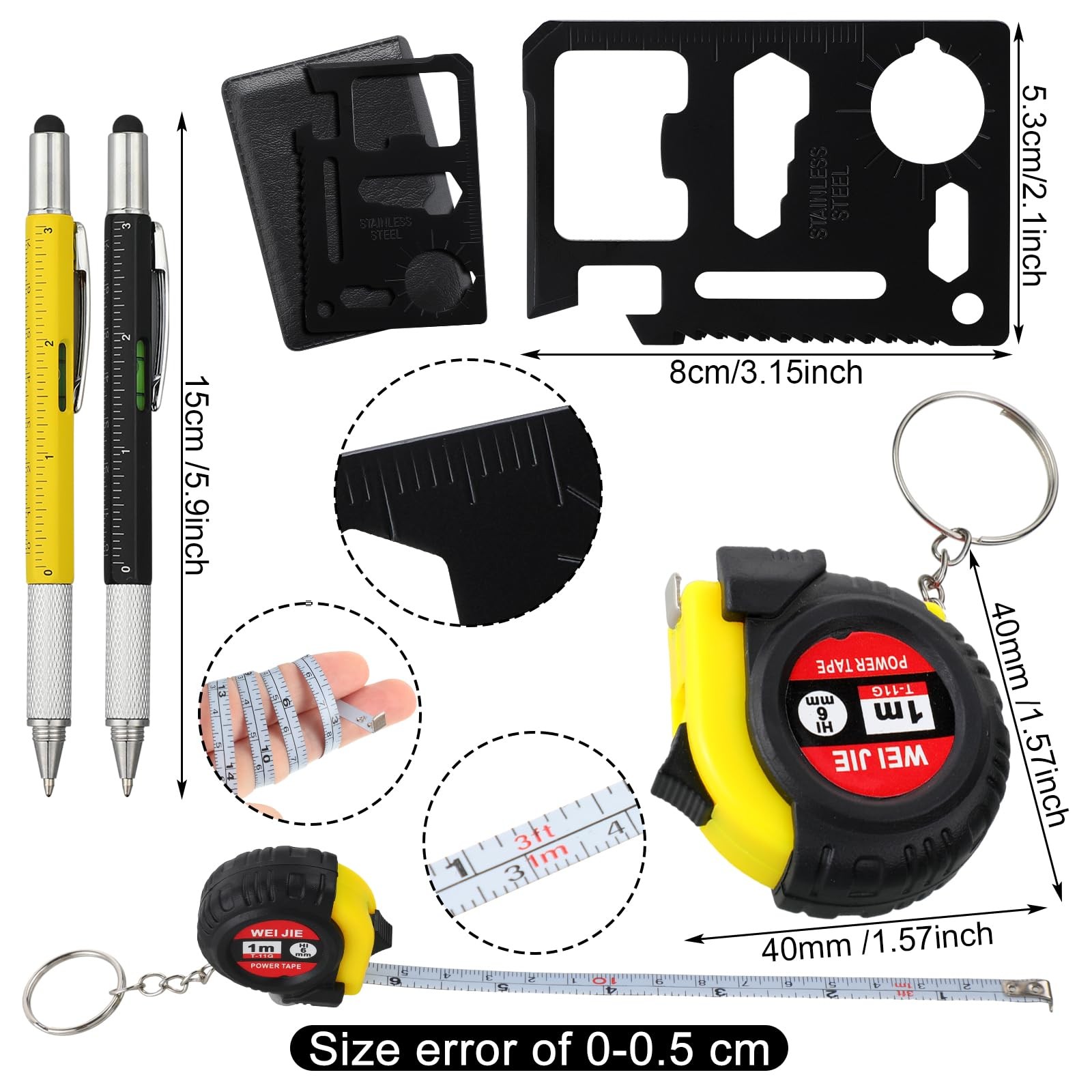 100 Pcs Mini Tape Measure Keychain Set Bulk Gifts for Men Father’s Day Party …