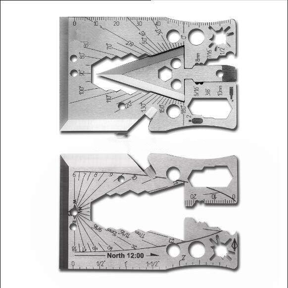One Tool Pro Stainless Credit Card Tool 30+ Tools Pocket Survival Axe, Arrowhead