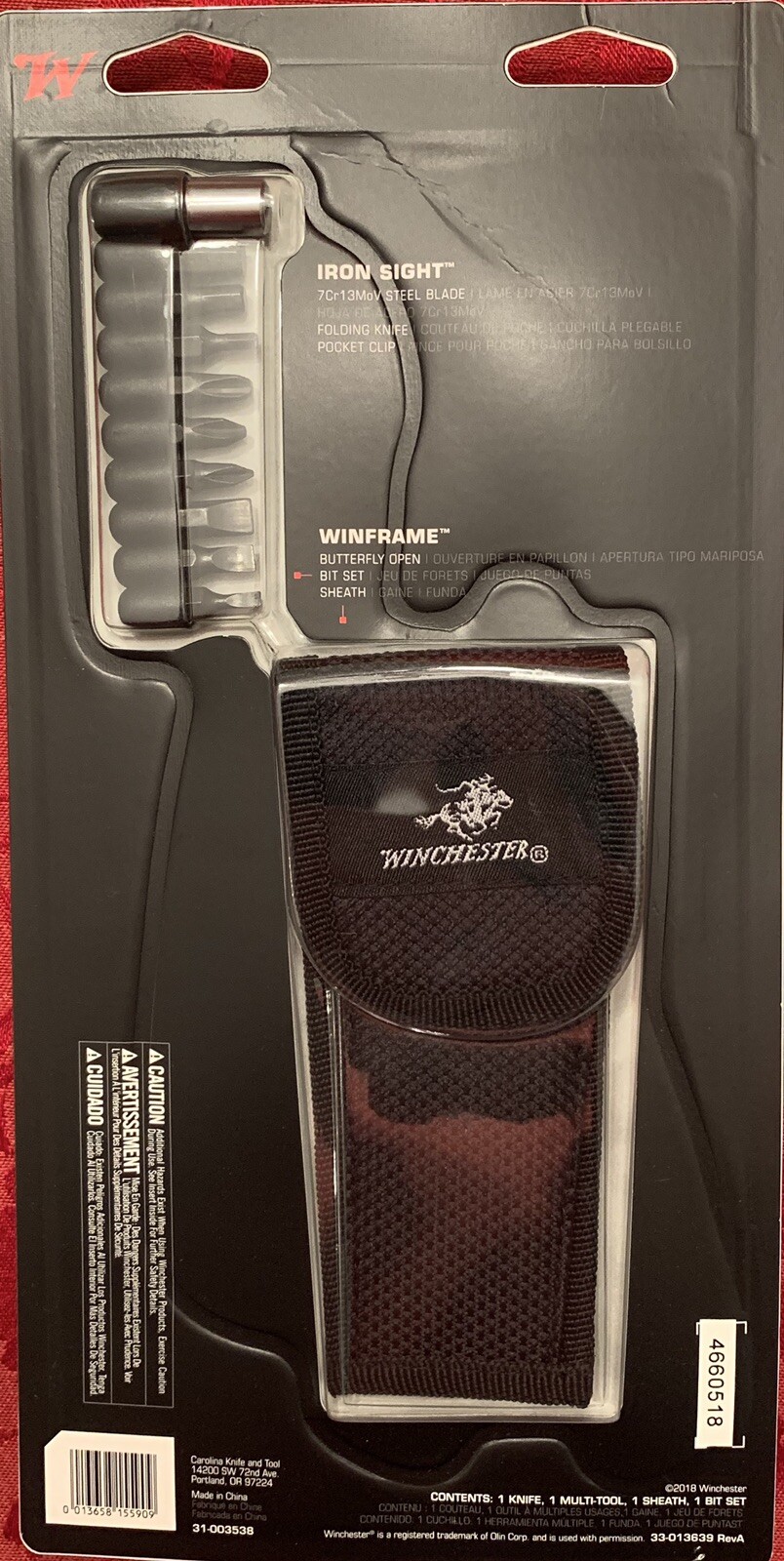 Winchester Iron Sight Knife And Winframe Multi Tool