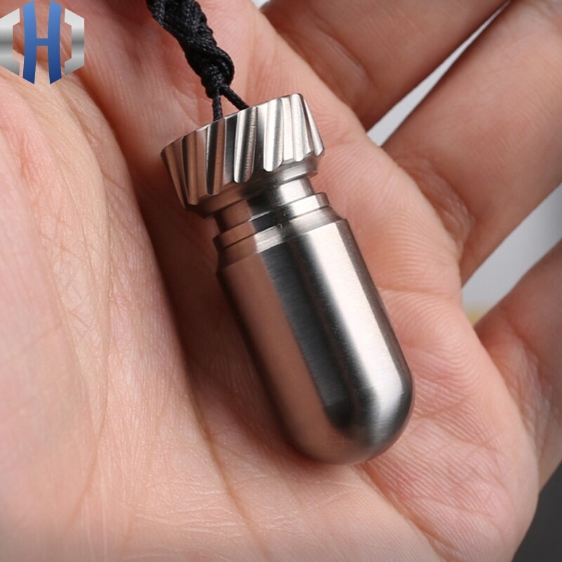 EDC Titanium Multi Tools Waterproof Portable Medicine Bottle Key Pendant Box Set