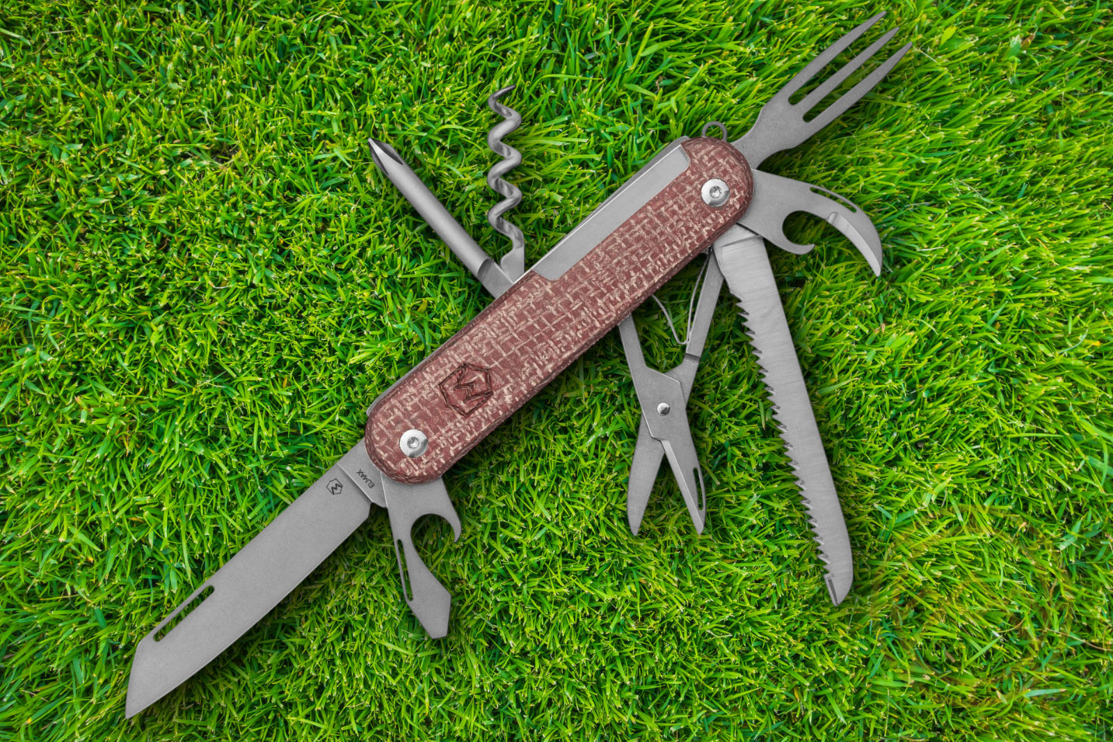Mercury Duka Multi Tool Large Blade Standard Stonewash Essentials Red Micarta