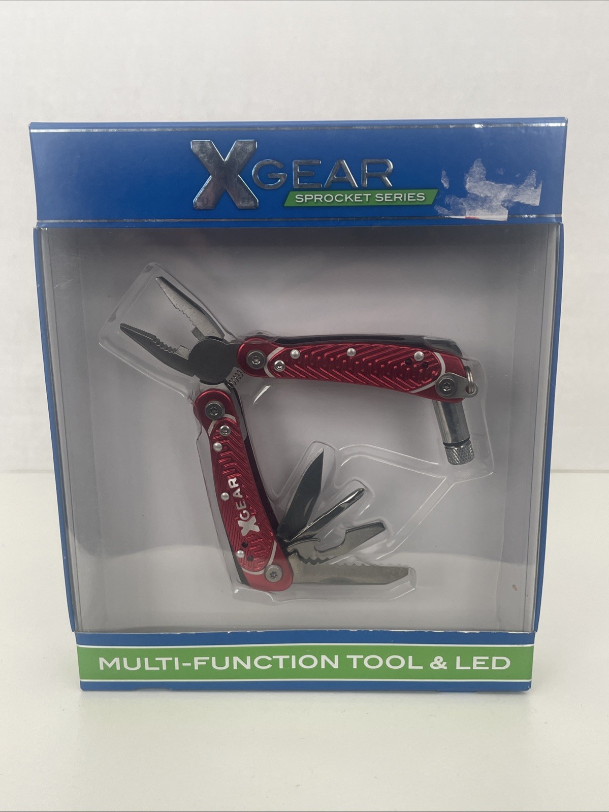 X-Gear 8 Tool Men’s Multi-Function Tool w/Led Light (Red)