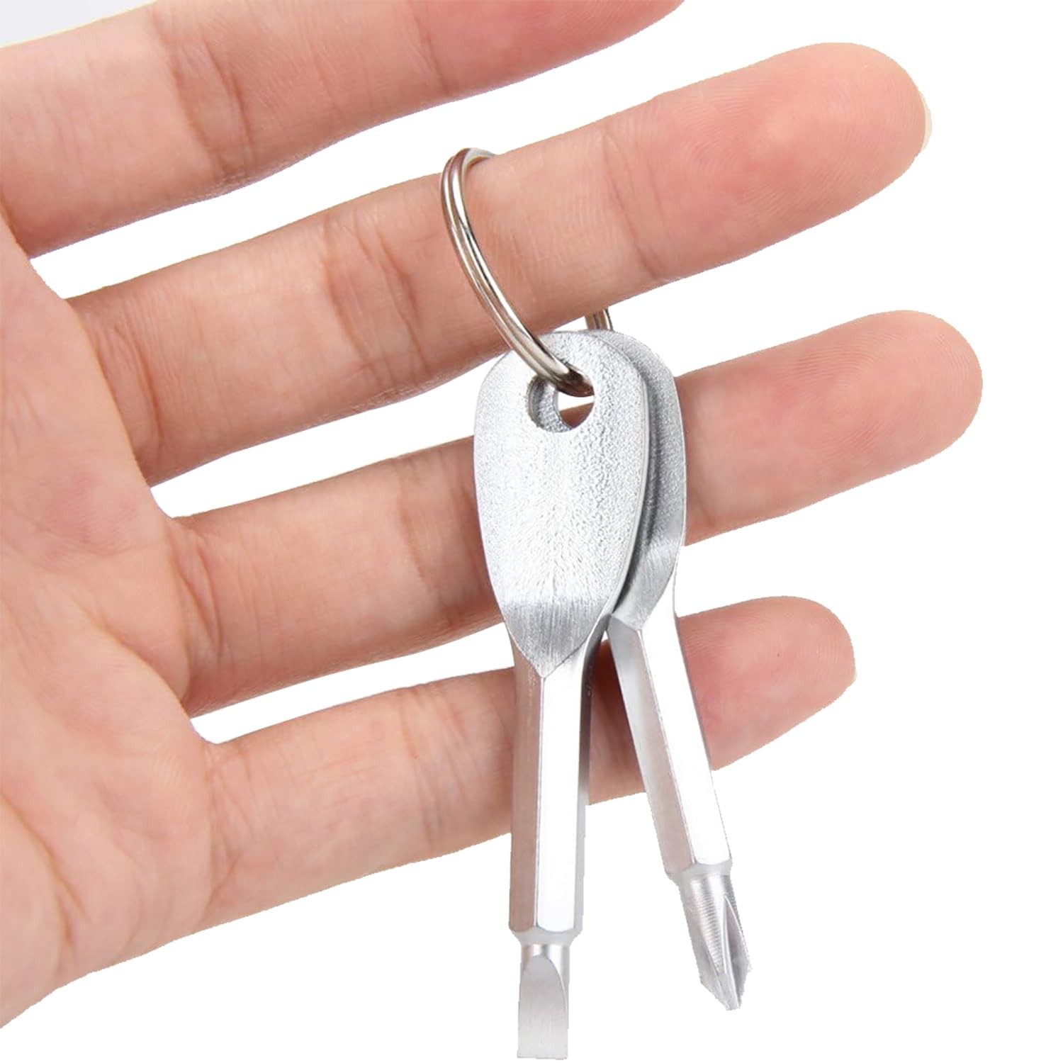 2Sets 4PCS Outdoor Portable Keychain Screwdriver Set Flathead Phillips Stainl…