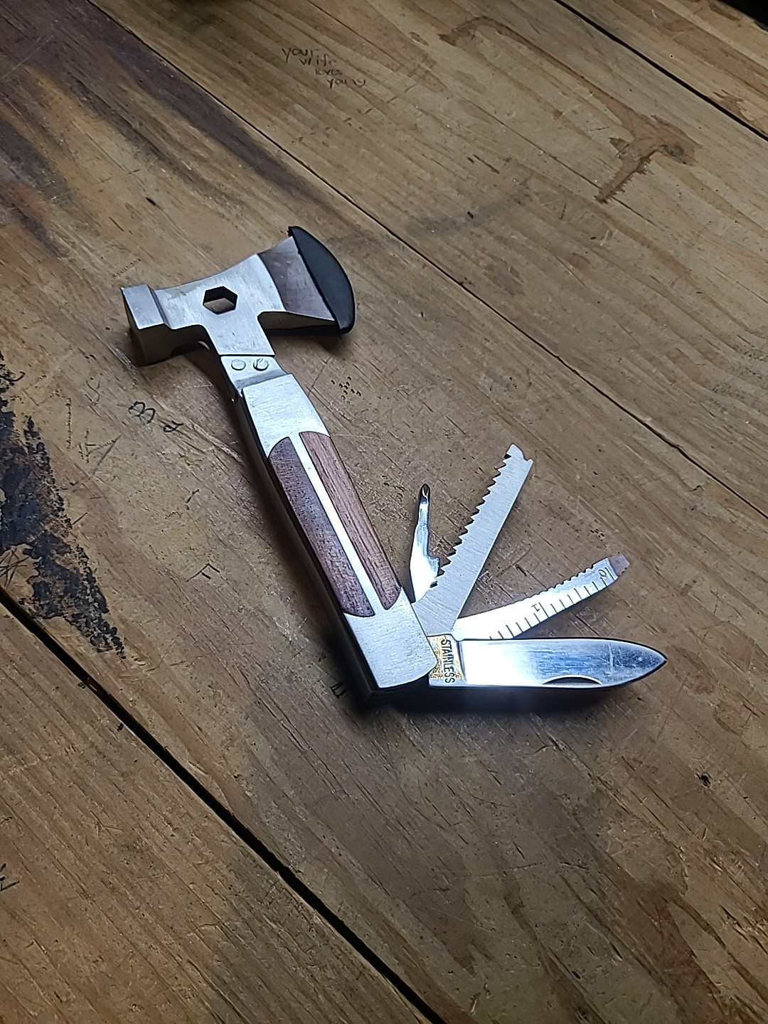 Sheffield Camper 12-In-1 Multi-Tool 12301 Axe Head Saw Hammer Screwdriver