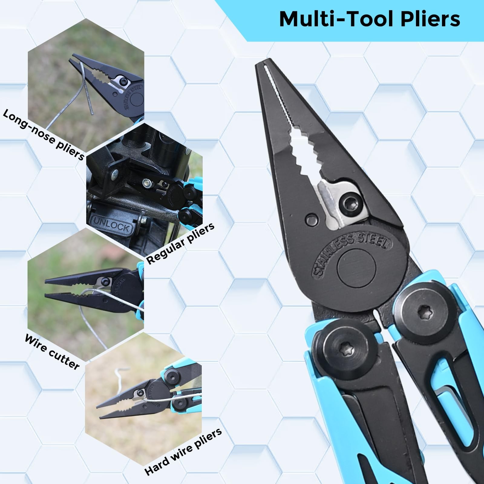 Multitool with Pocket Knife, 25-in-1 Stainless Steel Pliers and Screwdriver, …
