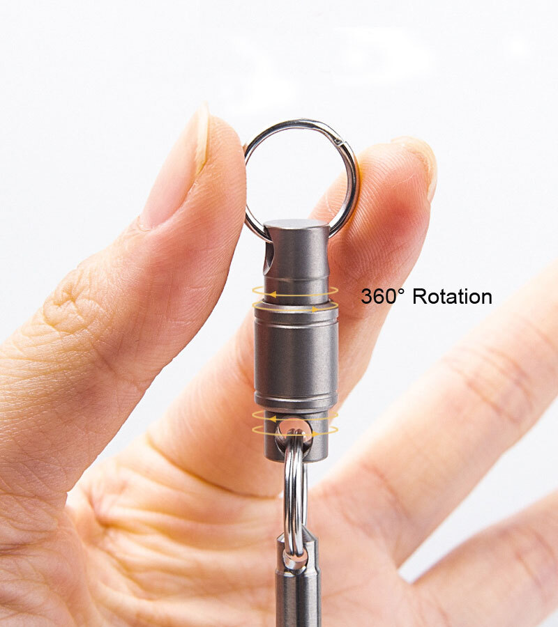 EDC TC4 Titanium Insert Buckle Gimbal Ring Portable Double Keychain Pendant Tool