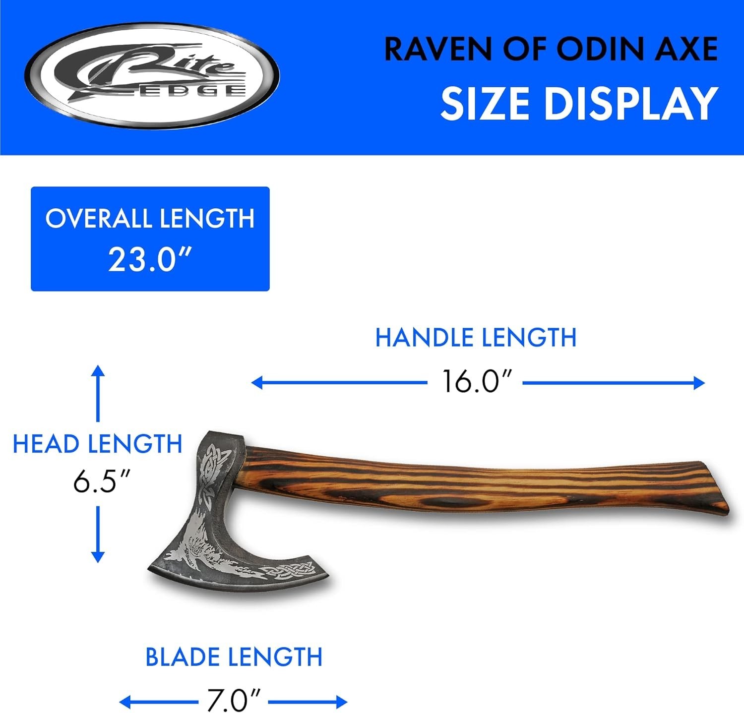 23″ Stainless Steel Broadaxe with Leather Sheath Outdoor Camping Utility Tool