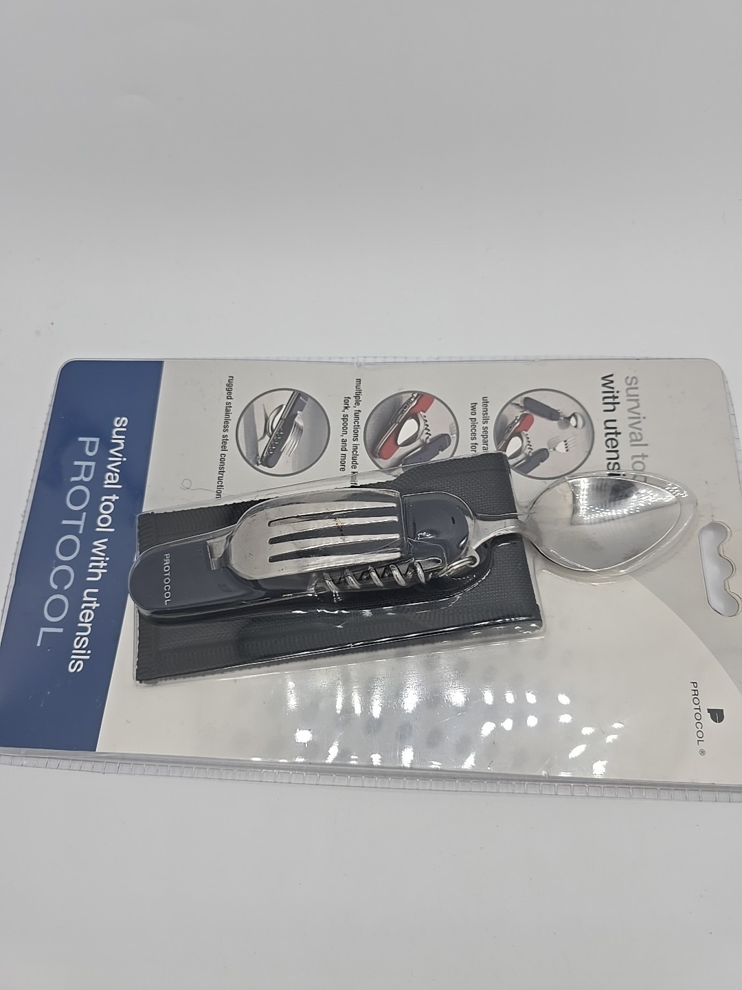 Protocol Survival Multi Tool with Utensils That Separate for Use, New In Package