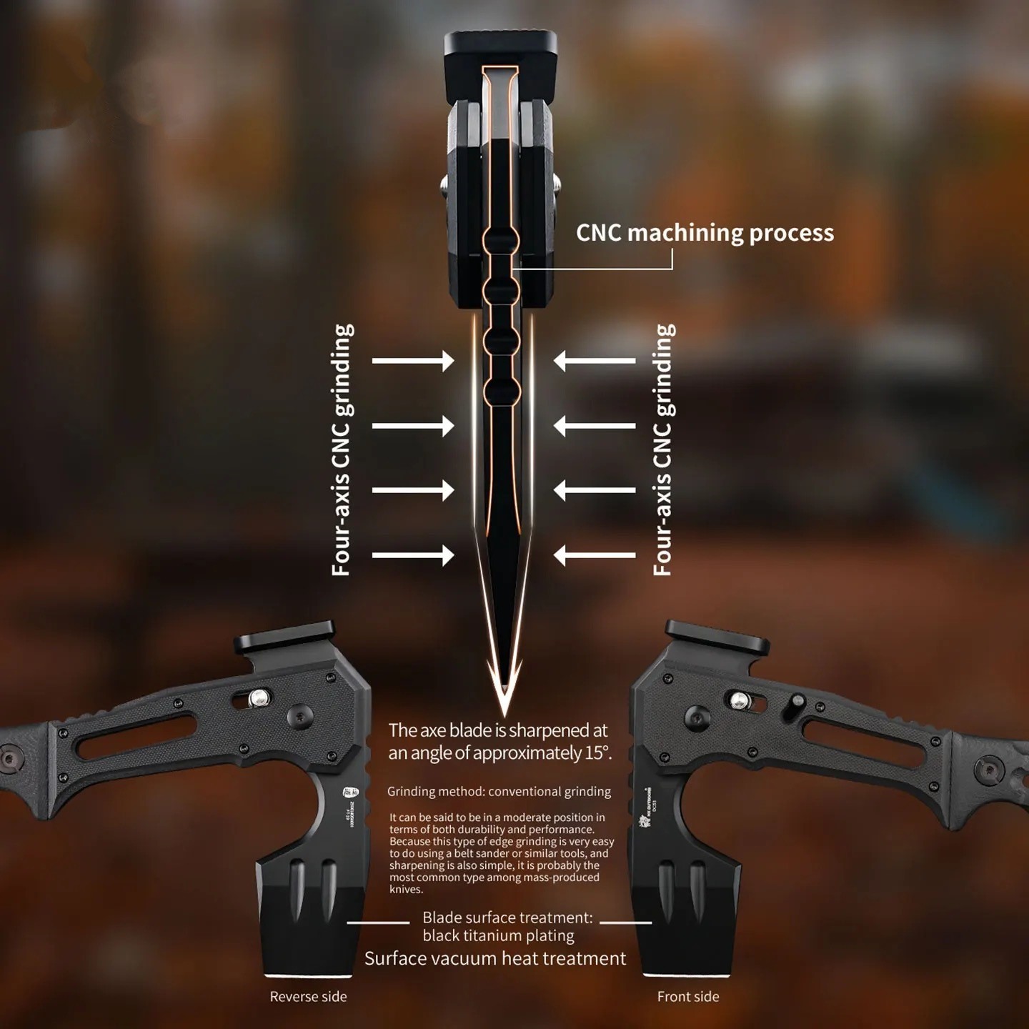 Mini Small Pocket Folding Axe Foldable Hatchet Tomahawk Hammer Survival Camping