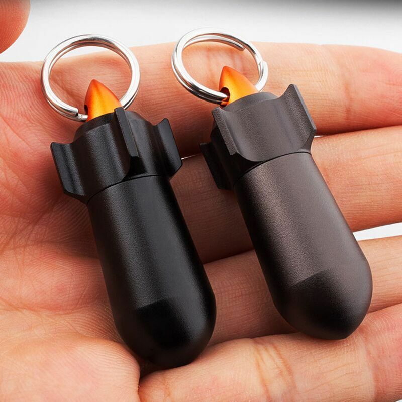 Aluminum Medicine Survival Waterproof Pill Storage Container Box Key Pendant EDC